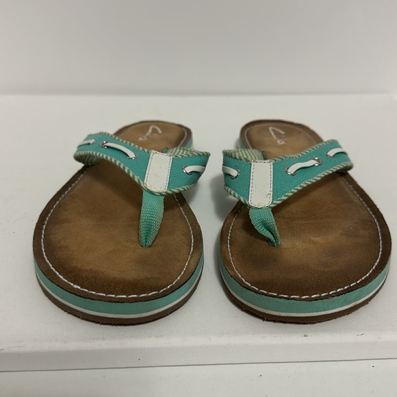Clarks Women’s Green Slide On Flip Flops Size 9 - Picture 3 of 8